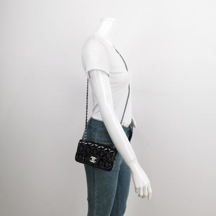 Sold Chanel Classic Flap Rectangular Super Mini Black Patent Leather Silver Hardware
