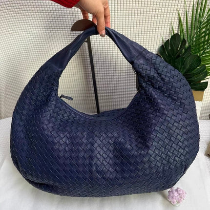 Bottega Veneta Belly Hobo Intrecciato Leather Navy Large 45