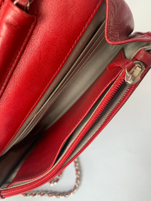 Sold Chanel Wallet On Chains WOC Timeless/ Classic Red Patent Leather