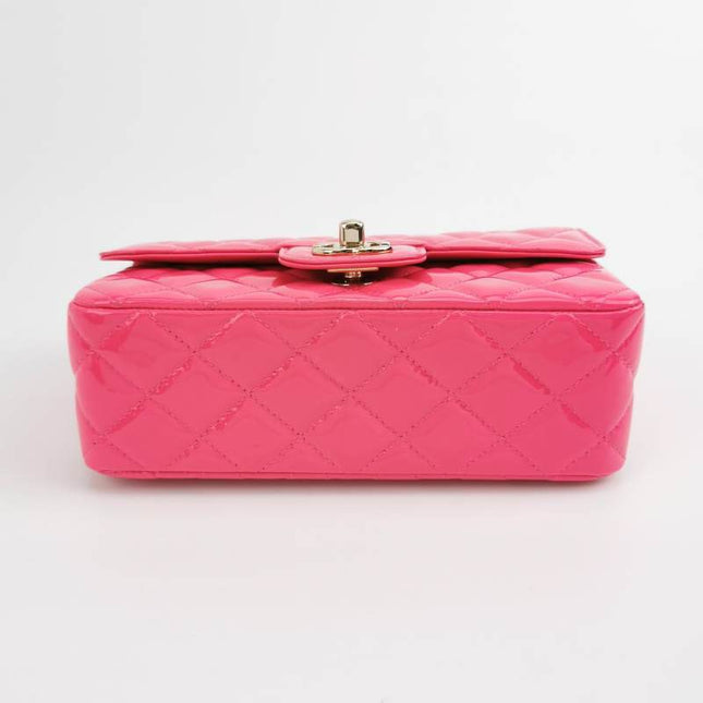 Sold Chanel Classic Flap Rectangular Mini Pink Patent Leather Gold-tone Hardware, 2019