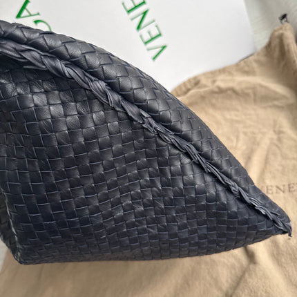 Bottega Veneta Hobo Maxi Midnight Navy Black leather Tiny Fringes 50cm
