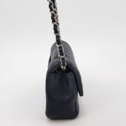 Chanel Classic Flap Mini 2020 Navy Lambskin Leather Silver Hardware