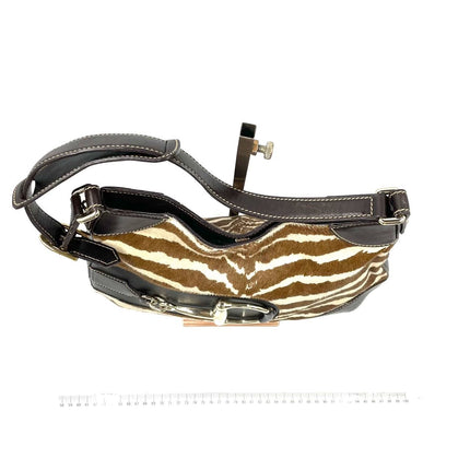 Gucci Jackie Vintage Zebra Print Pony-style Calfskin Side Horsebit