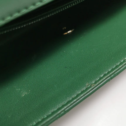 Chanel Classic Flap Mini 2019 Green Lambskin Leather Silver Hardware