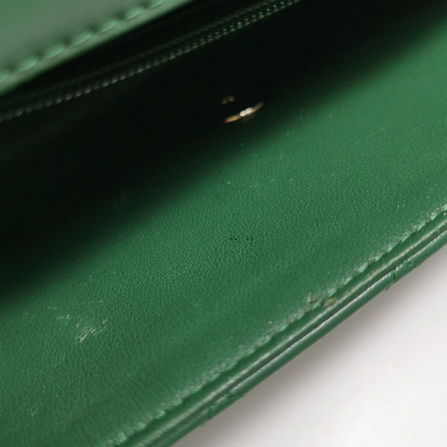 Chanel Classic Flap Mini 2019 Green Lambskin Leather Silver Hardware