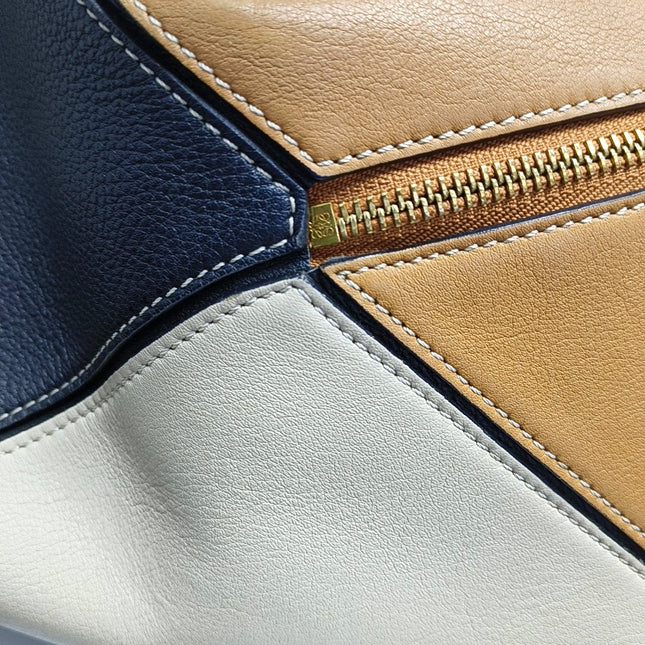 Loewe Puzzle Medium Tricolor Black Yellow Calfskin leather bag