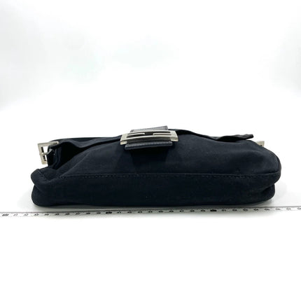FENDI Baguette Vintage Black Cloth Silver Hardware