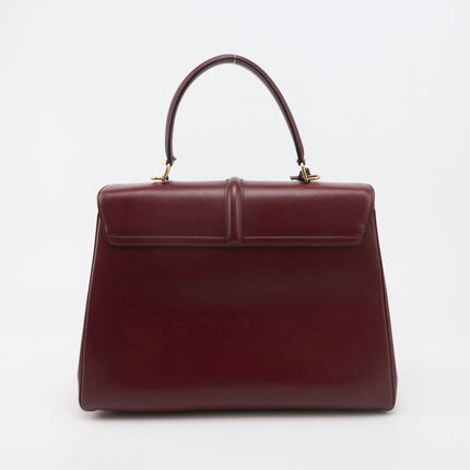 Celine 16 Bag Medium Burgundy Smooth Calfskin Leather With Strap