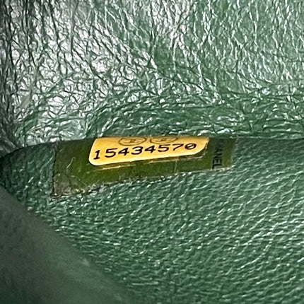 Chanel Classic Flap Jumbo Large Green Patent Leather Silver Hardware