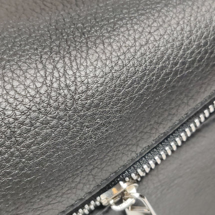 Loewe Puzzle Small Black Grained Leather White Logo