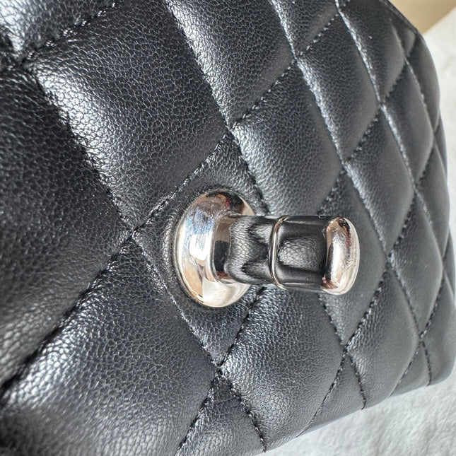 Chanel Classic Flap Mini Black Lambskin Silver Hardware