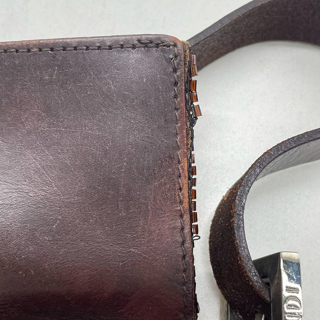 Sold Fendi Baguette Vintage Dark Chocolate Brown Glitter Beads