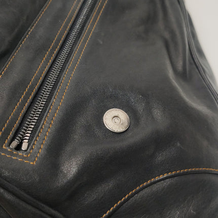 Dior Vintage Gaucho Large Black Leather Crossbody Bag
