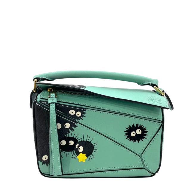 Loewe x Studio Ghibli Collection Susuwatari Mini Puzzle Green Crossbody Bag-Luxbags