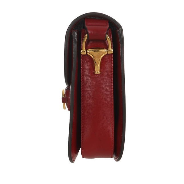 Sold Gucci 1955 Horsebit Leather Shoulder Bag Red Small