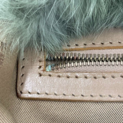 Fendi Mini Mamma Baguette Green Faux Fur