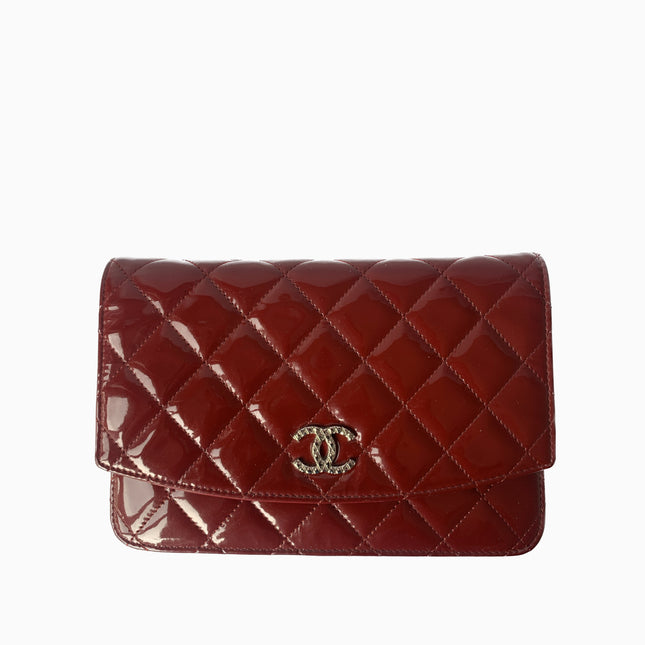 Sold Chanel Wallet On Chains WOC Timeless/ Classic Red Patent Leather-Luxbags