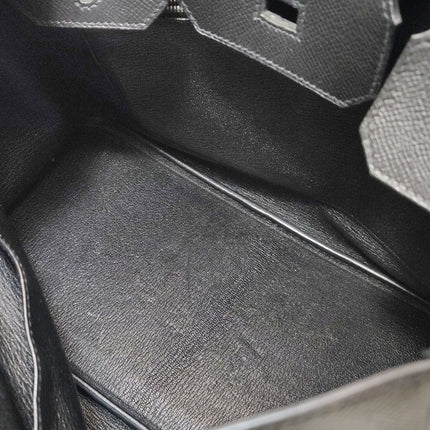 Hermes Birkin 30 Black Epsom Leather Palladium Hardware 2012