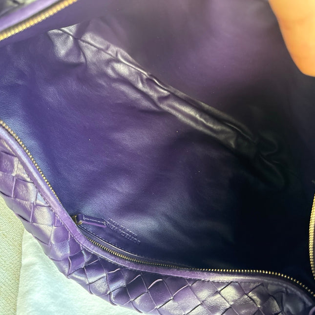 Bottega Veneta Jodie Small Purple Intrecciato Leather Gold Hardware