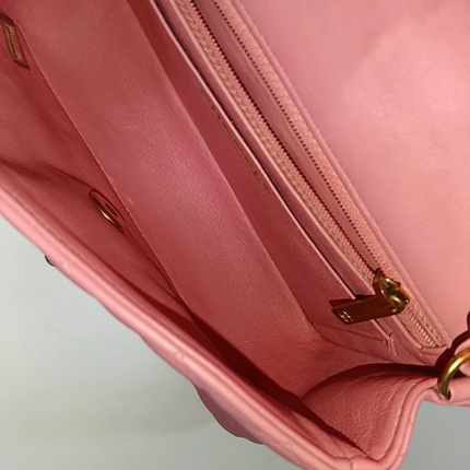 Chanel Classic Flap Rectangular Mini Pink Lambskin Leather Gold Hardware