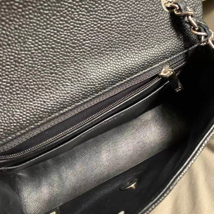 Chanel Classic Flap Mini Black Caviar Silver Hardware 2017-18