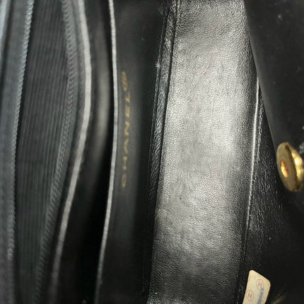 Chanel Classic Flap Mini Square Vintage Black Velvet 24k Gold Hardware 1991-94