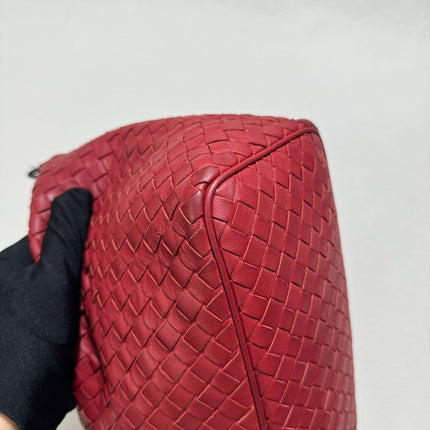 Bottega Veneta Sloane Shoulder Bag Burgundy Red Small 25cm