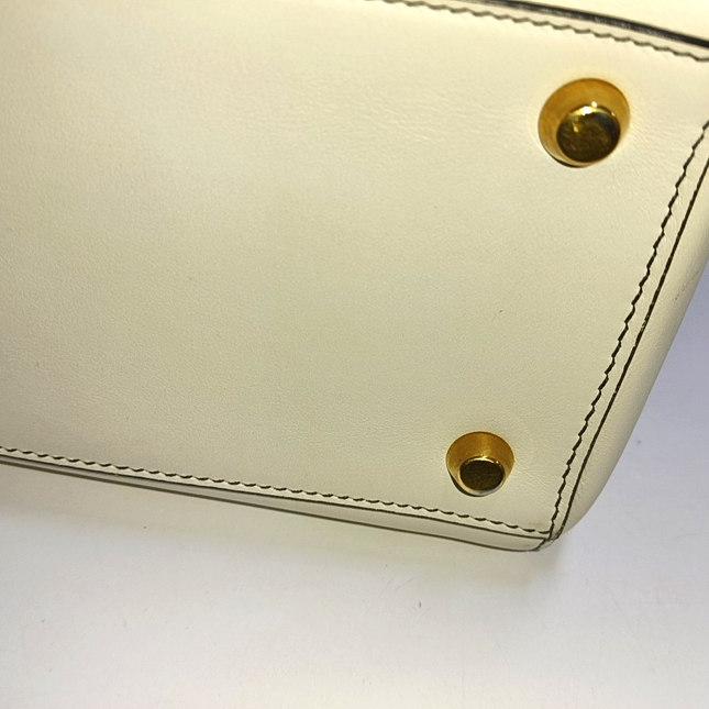 Lady Dior Medium Love White Calfskin Leather with Gold-tone Hardware