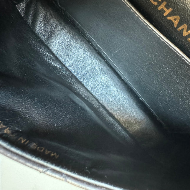 Chanel Double Sided Small Classic Flap Black Lambskin Leather 24k Gold Hardware, 1996-1997