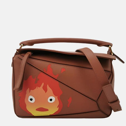 Loewe x Howl's Moving Castle Studio Ghibli Collection Puzzle Calcifer Small Tan Caramel-Luxbags