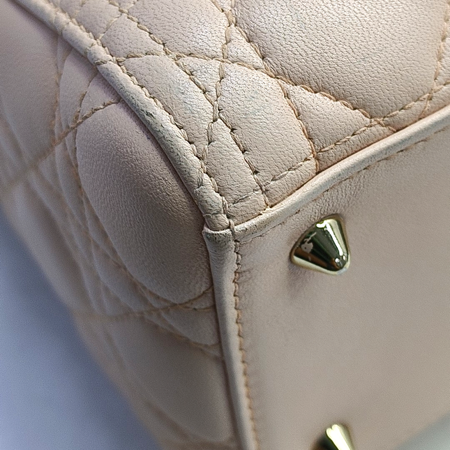 Lady Dior Medium Light Pink Lambskin Leather Gold Hardware