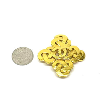 Chanel Coco Mark Vintage Gold CC Logo Brooch, 1997