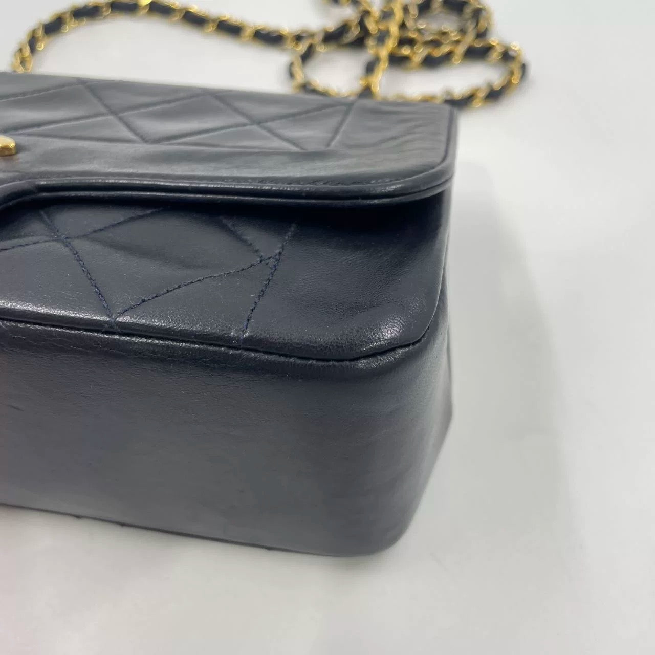 Chanel Diana CC Flap Bag Small Vintage Black Lambskin Leather with 24k Gold HW, 1989-1991