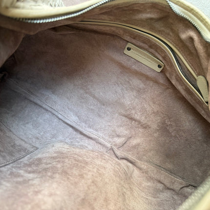 Bottega Veneta Veneta Hobo Grey Intreciatto Leather Bag Medium