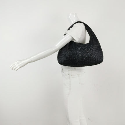 Bottega Veneta Veneta Hobo Midnight Dark Navy Intrecciato Leather Bag 40cm