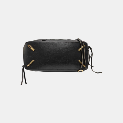 Loewe Puzzle Medium Cuir Lisse Noir Logo Blanc 2016