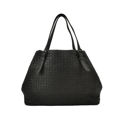 Bottega Veneta Cesta Shopper Tote Intrecciato Black Leather Large 50cm