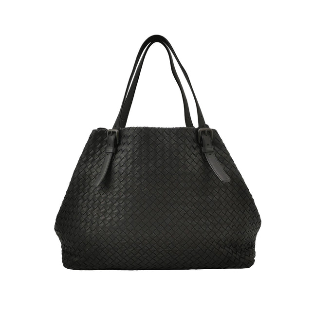 Bottega Veneta Cesta Shopper Tote Intrecciato Black Leather Large 50cm