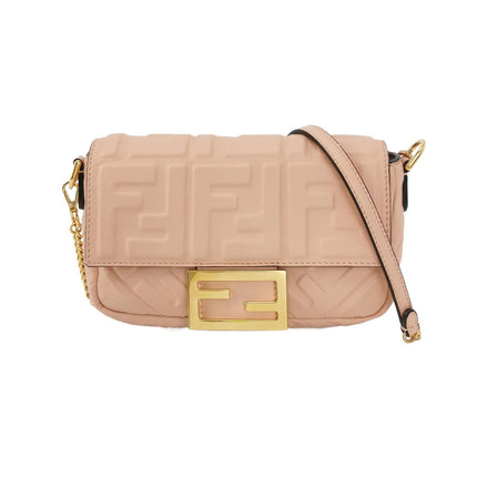 Fendi Baguette Mini Light Pink Nappa Leather Crossbody Bag-Luxbags