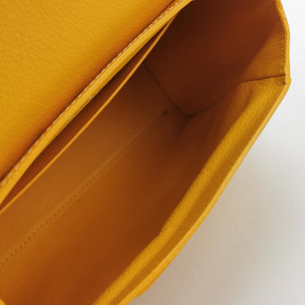 Goyard Saigon Mini Yellow Canvas and Leather Wooden Top Handle Crossbody Bag