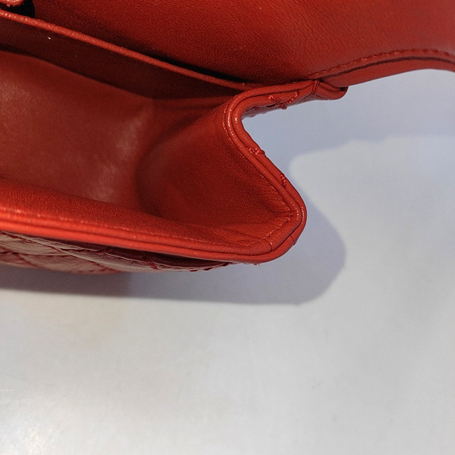 Chanel 2.55 Flap Bag Mini Red Lambskin Leather Gold-tone Hardware