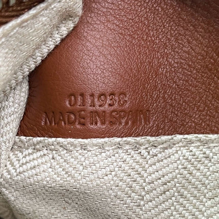 Loewe Puzzle Small Leather Woven Caramel Tan Crossbody Bag