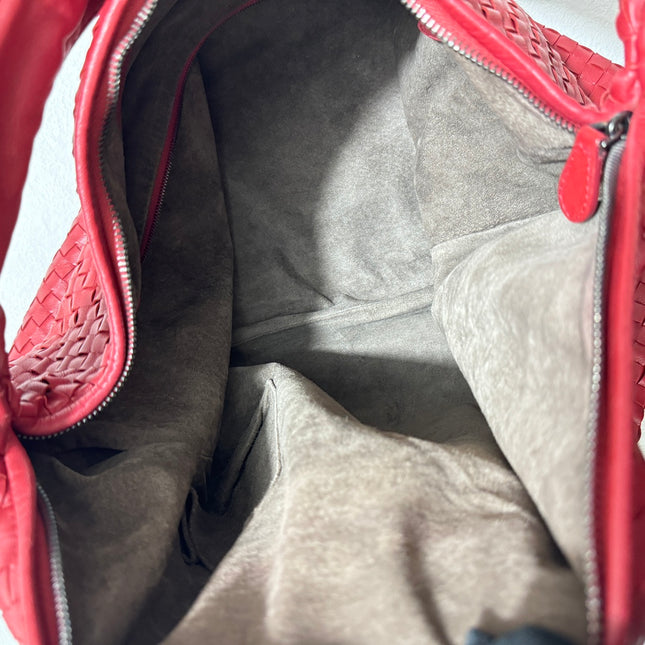 Sold Bottega Veneta Hobo Bag Large Burgundy Red Lambskin leather 52cm