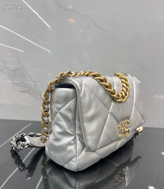 Sold Chanel 19 Bag 2021 Small Silver Crossbody Bag