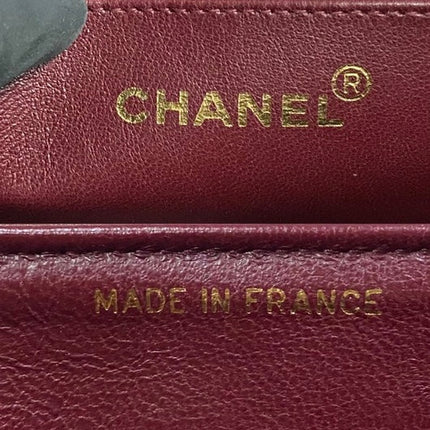Chanel Vintage Quilted Flap Crossbody Messenger Bag Deep Burgundy Brown