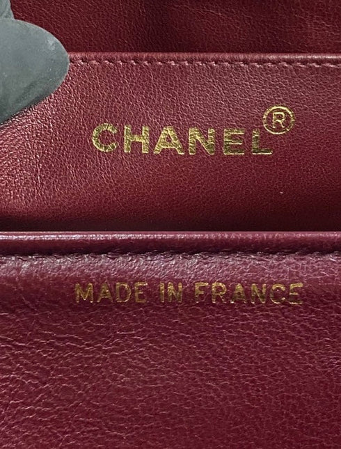 Chanel Vintage Quilted Flap Crossbody Messenger Bag Deep Burgundy Brown