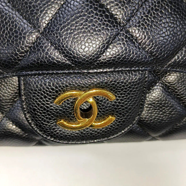 Chanel Classic Flap Maxi 2009 Black Caviar Leather Single Flap with Gold Hardware