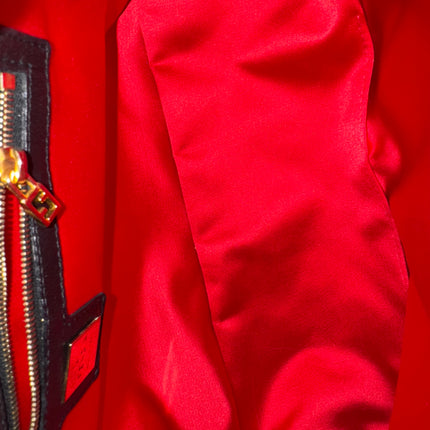 Fendi Mamma Baguette Black Suede Leather Red Buckle