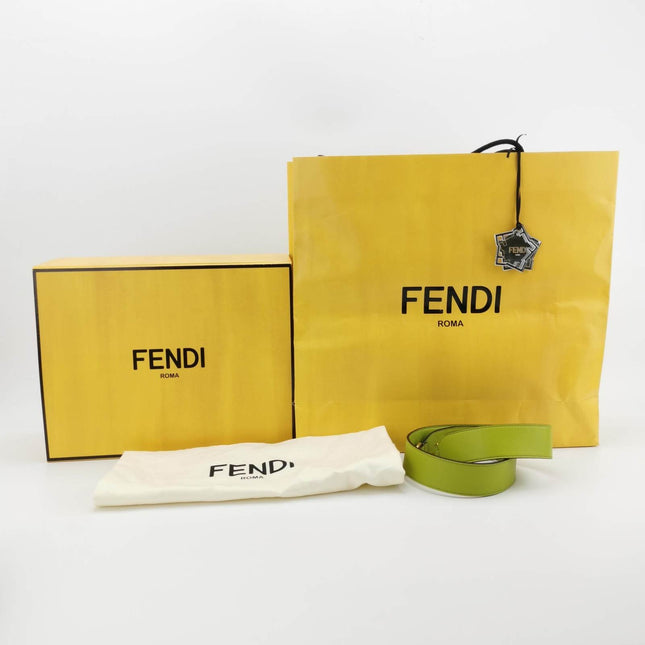 Sold Fendi Baguette Lambskin Leather Crossbody Bag Medium Lime Green