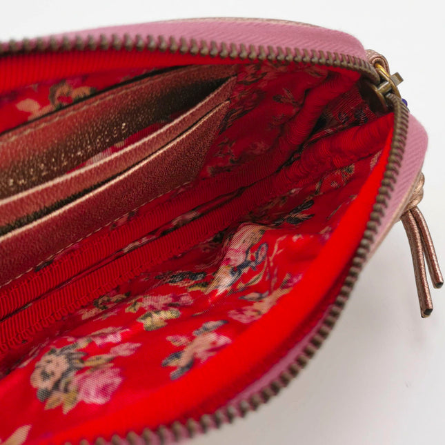 Sold Gucci Pink Teal Mini Metallic Laminated Trapuntata Leather Horsebit Clutch Pouch